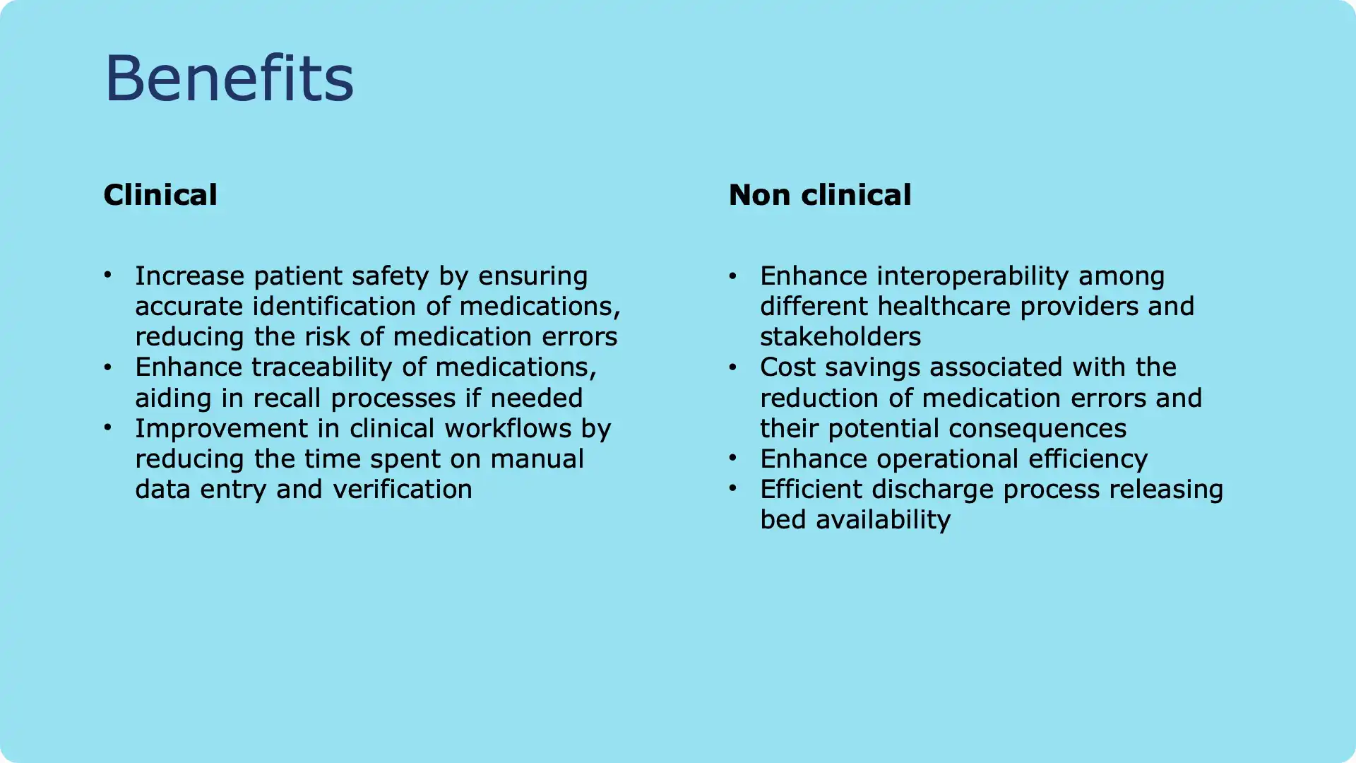 Benefits: The role of GS1 standards in safer outpatient discharge and care continuity