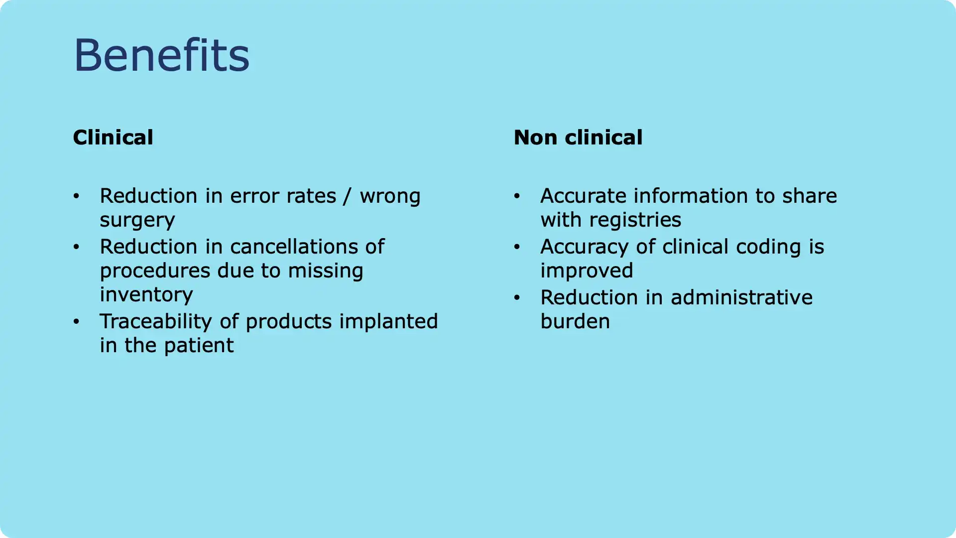 Operating Room Slide 25 – Benefits