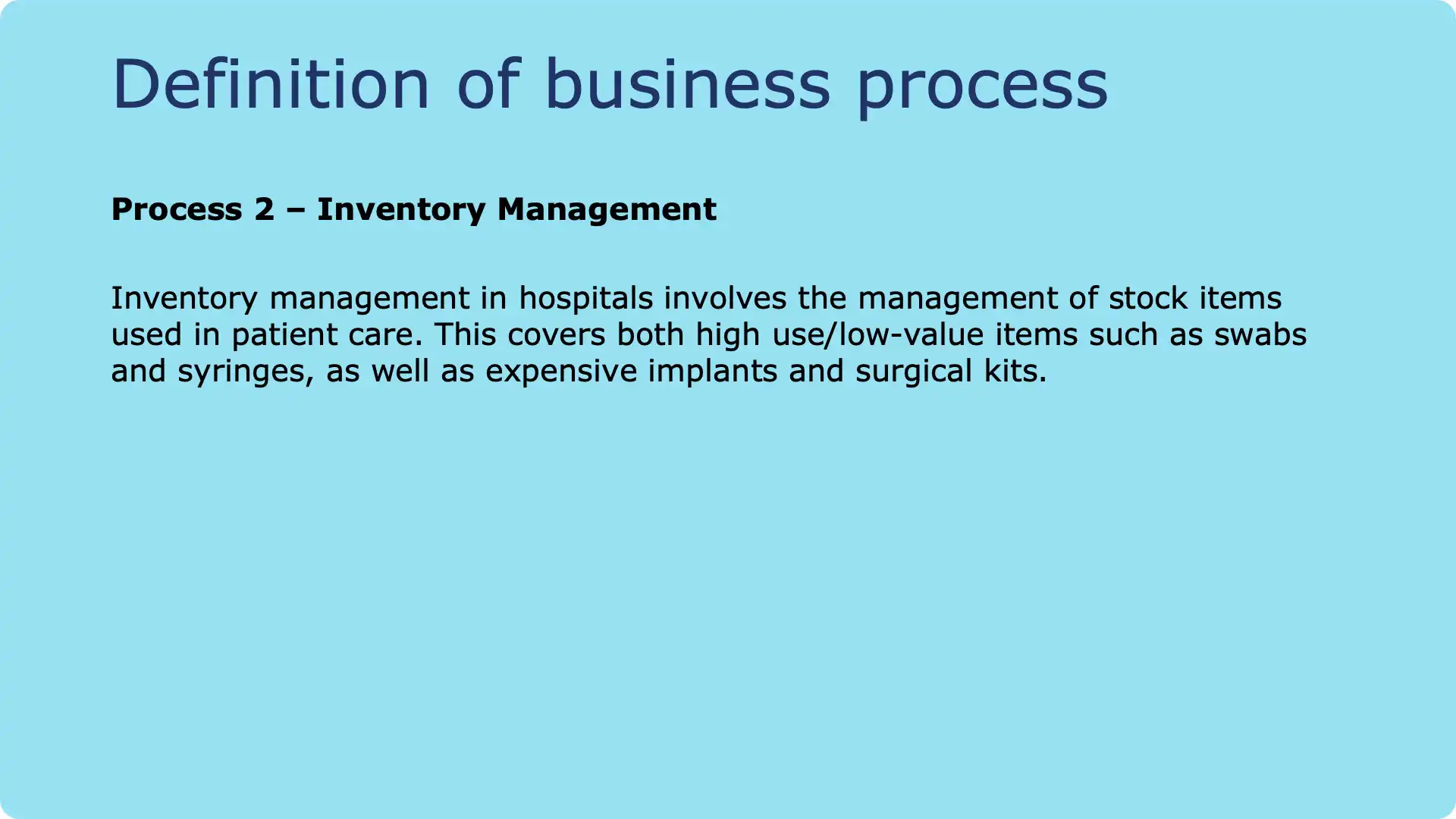 Operating room inventory management introduction with GS1 standards
