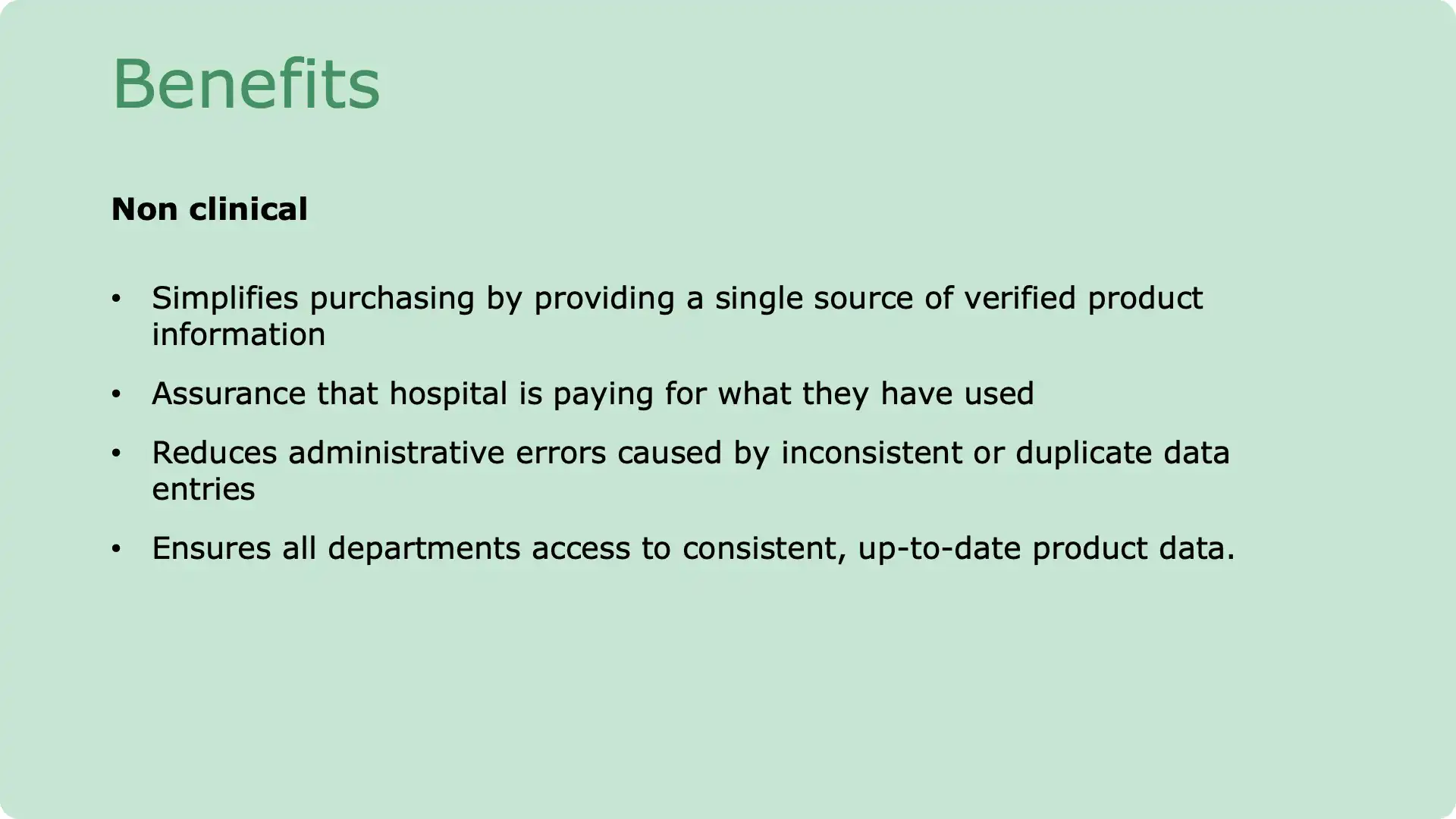 Benefits of Moving from manual to an electronic catalogue in a hospital 